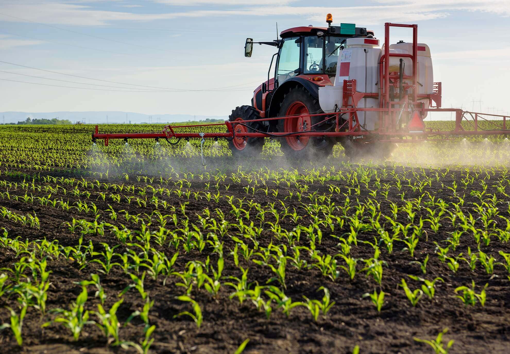 Tractor with Chemical Applicator Sprayer